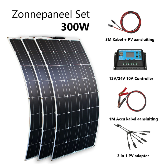 Flexibele zonnepanelen set 100w 200w 300w 12v 24v - Liwolf.com